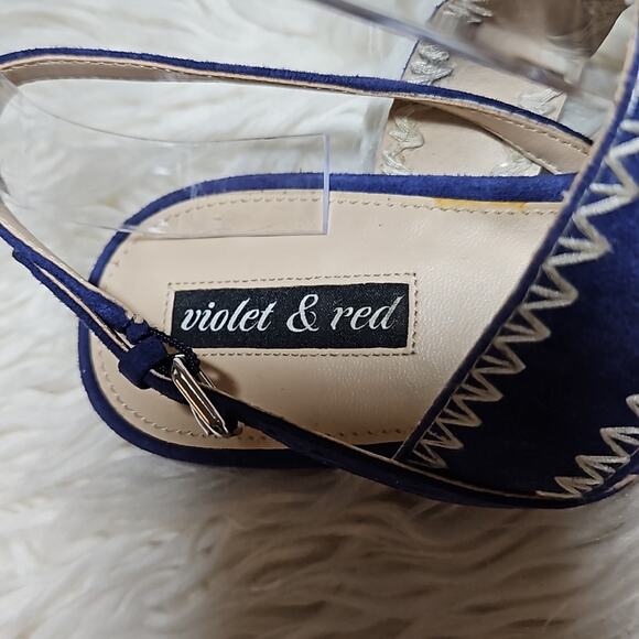 Violet & Red Blue Suede Strappy Sandals - Picture 3 of 5